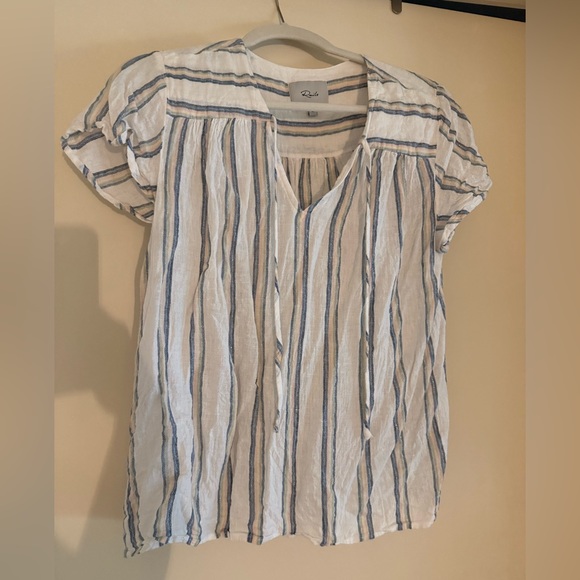 Rails Viera Top- Ryland Striped V-Neck Top with Silver Accents-worn very light! - Picture 6 of 11